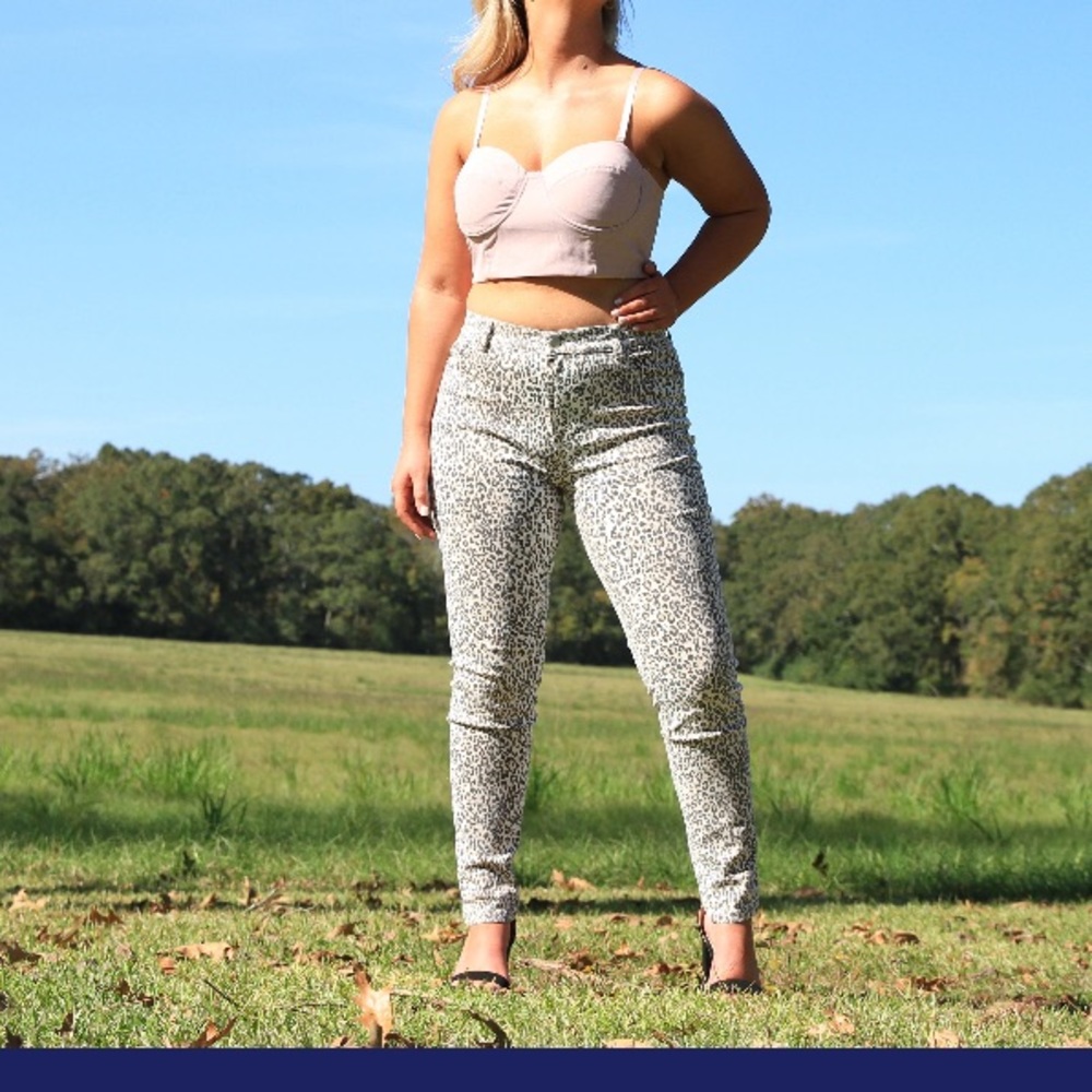 Distressed Leopard Jeans